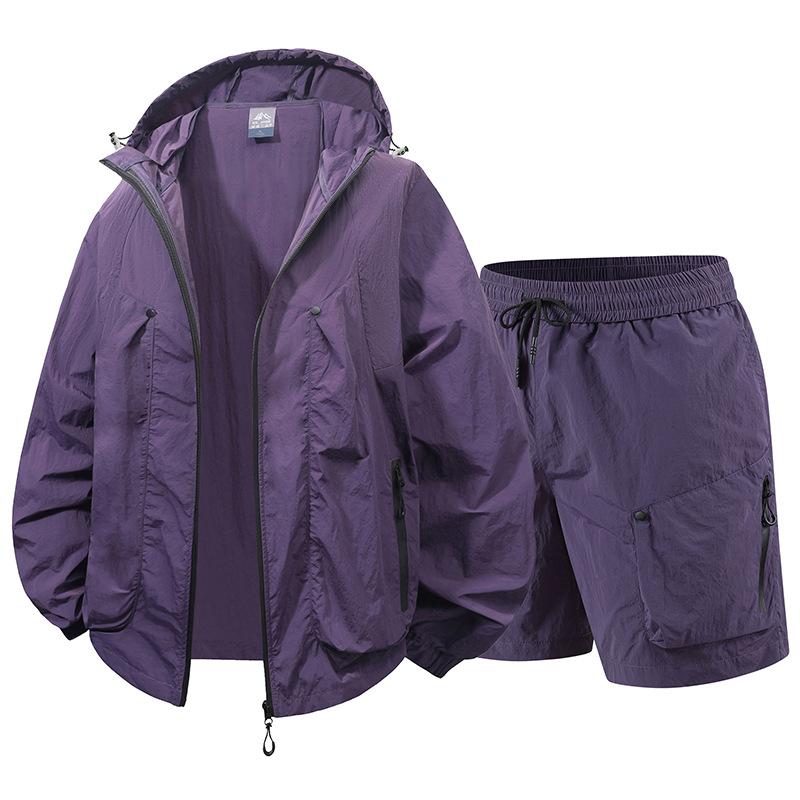 Hooded Sunscreen Set for Men Breathable and Quick Drying Outdoor Sports Fishing Sunscreen Clothing Couples