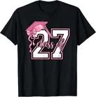 Senior 2027 Graduation Pink Coquette Bow Class of 2027 T-Shirt L