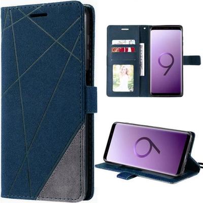 Protective Case - Samsung - Galaxy S9 - Anti-Scratch - Synthetic Leather - Navy Blue