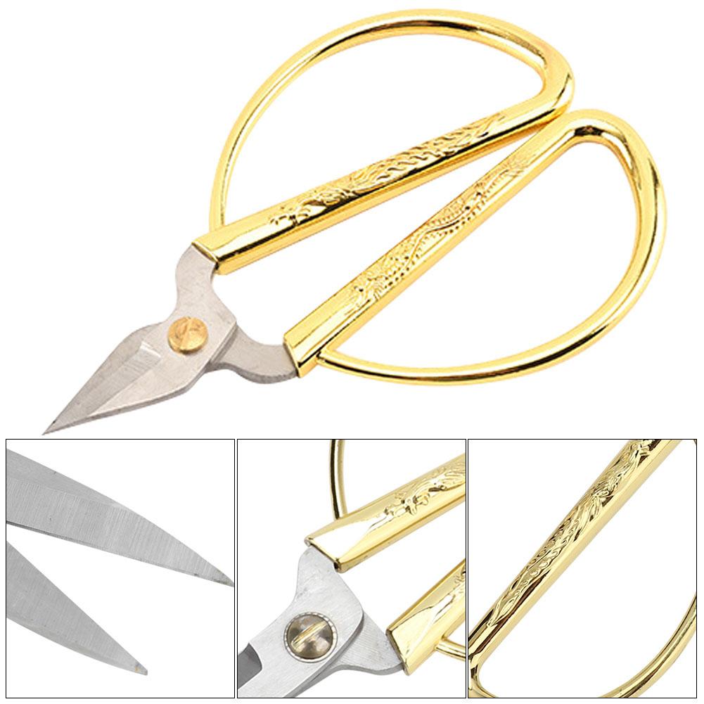 Household Stainless Steel Scissors with Beautiful Chinese Dragon Phoenix Pattern Handle (3.5 )