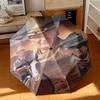 1pc John Wayne's Western Cowboy Trail Umbrella Portable Folding Umbrella Iron Frame Hole Bone Structure Outdoor Home Umbrella