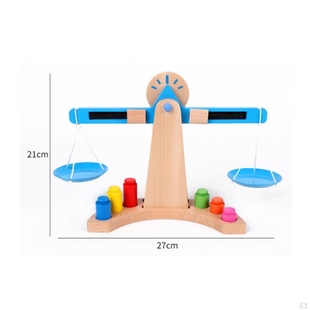 Wooden Balance Scale Toy STEAM Natural for Young Children