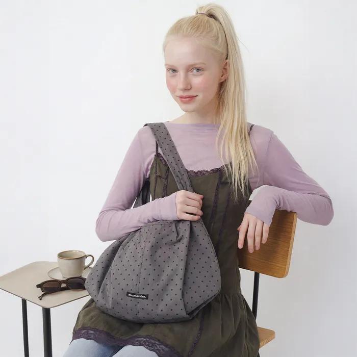 Drop eco shoulder bag_Dot charcoal