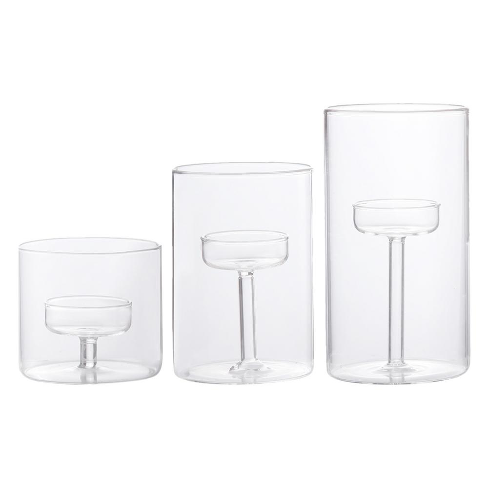 3 шт. подсвечники для чайных свечей Прозрачные подсвечники для чайных свечей для украшения дома Стеклянные подсвечники для чайных свечей прозрачный