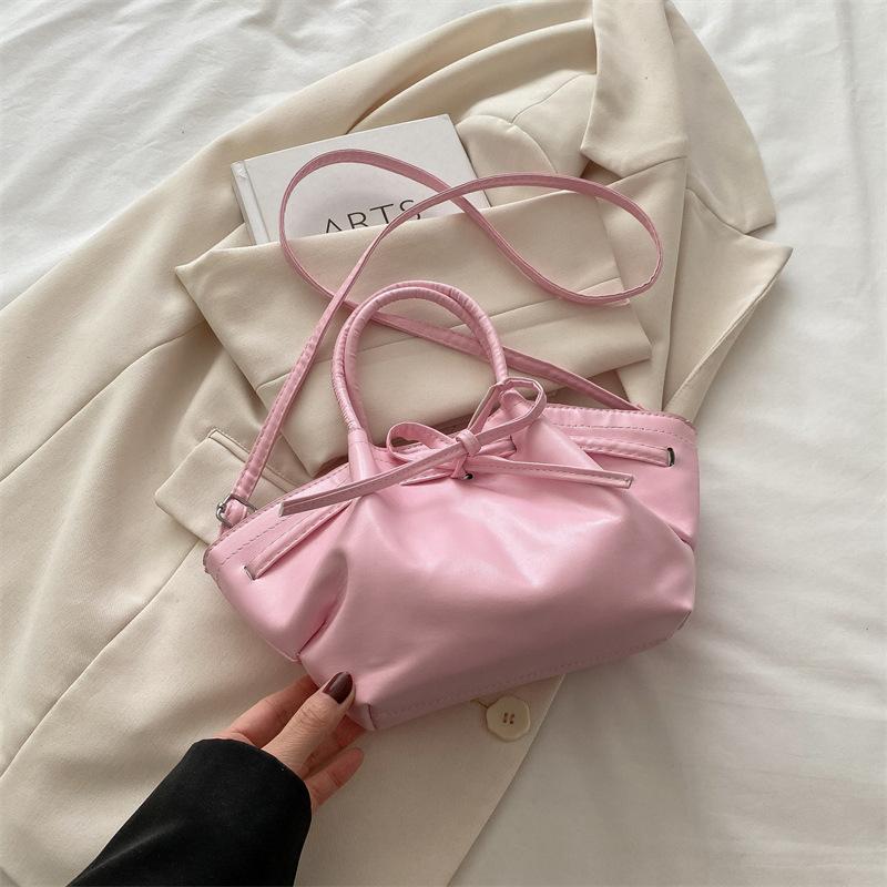 Korean Niche Portable Vegetable Basket Bag Women's Spring and Summer 2025 New Trendy Fashion Bucket Bag Bow Messenger Bag