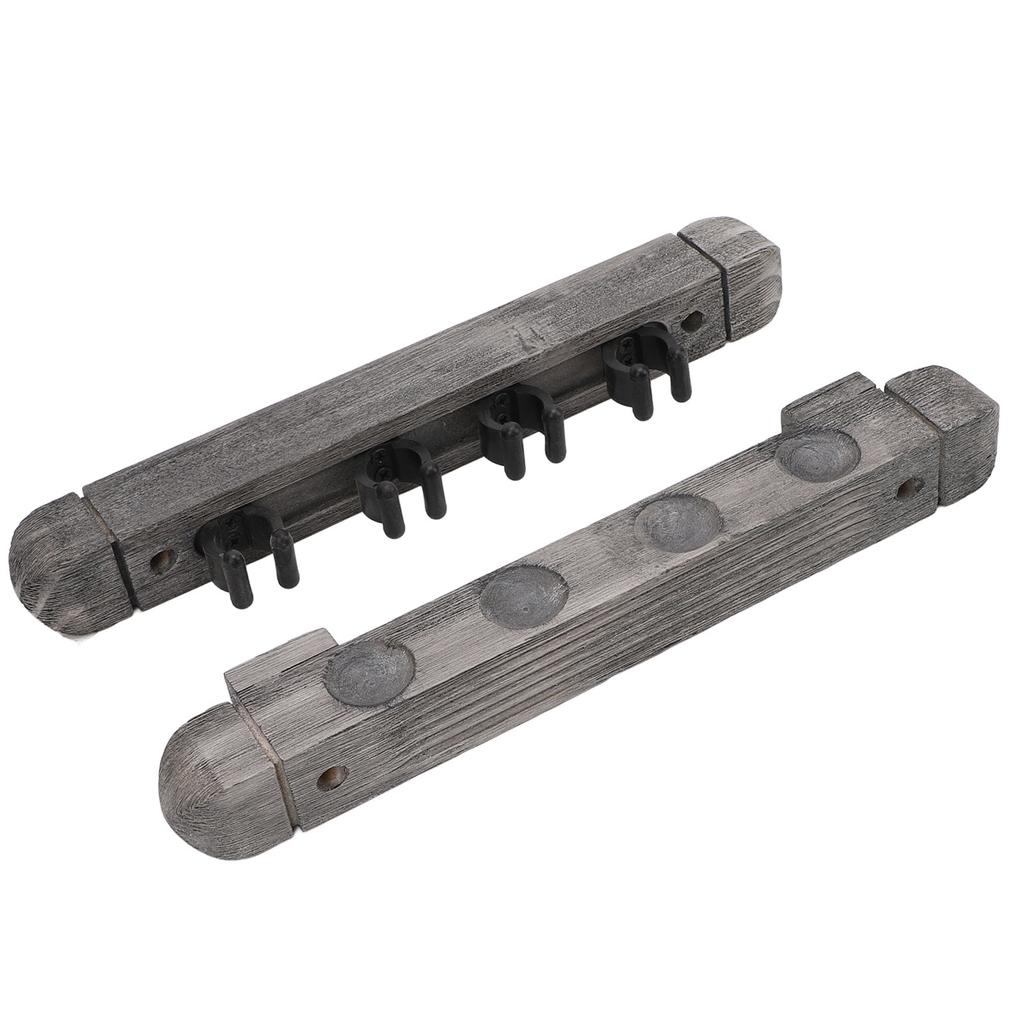 Wall Mounted Cue Holder Rack 4 Slots Modern Wooden Billiard Cue Holder Silver Grey