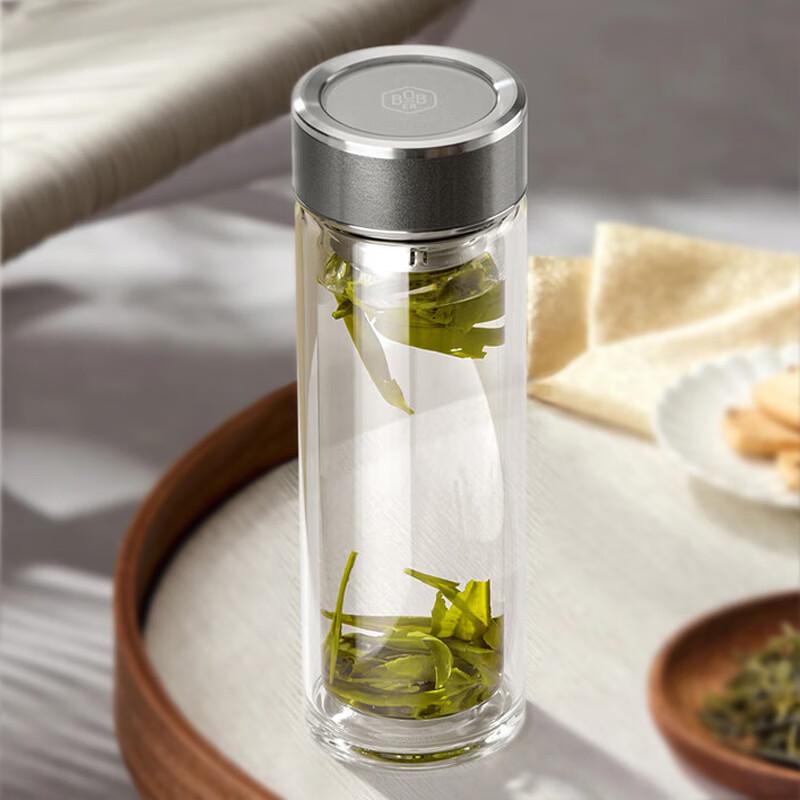 Bobao Youxiang 300ml Double-Wall Glass Tea Mug with Infuser