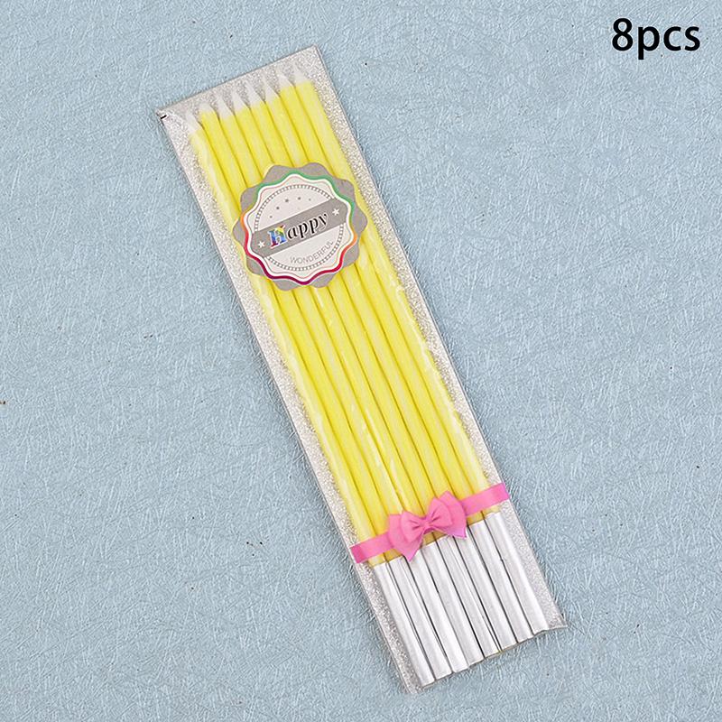 

Разноцветные свечи-пламя 8 шт./уп. Свадебная вечеринка, день рождения, украшение для торта, товары для вечеринки для жёлтый