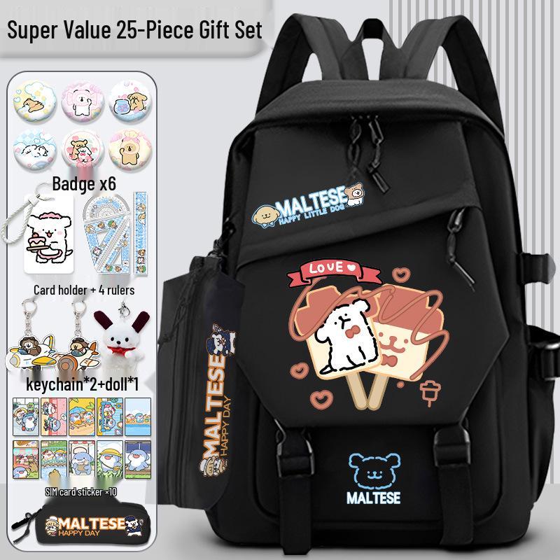 Lively Puppy Girls' Versatile School Backpack - Lightweight, Spacious & Perfect for Travel