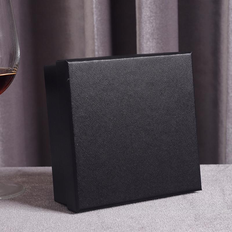13x13x5.5cm Brown Kraft Paper Covered Cardboard Box Cardboard Travel Ring Necklace Earring Packaging Organizer Boxes  Black Men's Belt Packaging Box