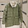 Autumn and Winter New Fashion Stand-up Collar Double-sided Wear Pressed Rubber Double-breasted Down Jacket Women's Medium and Long Winter Coat Tide