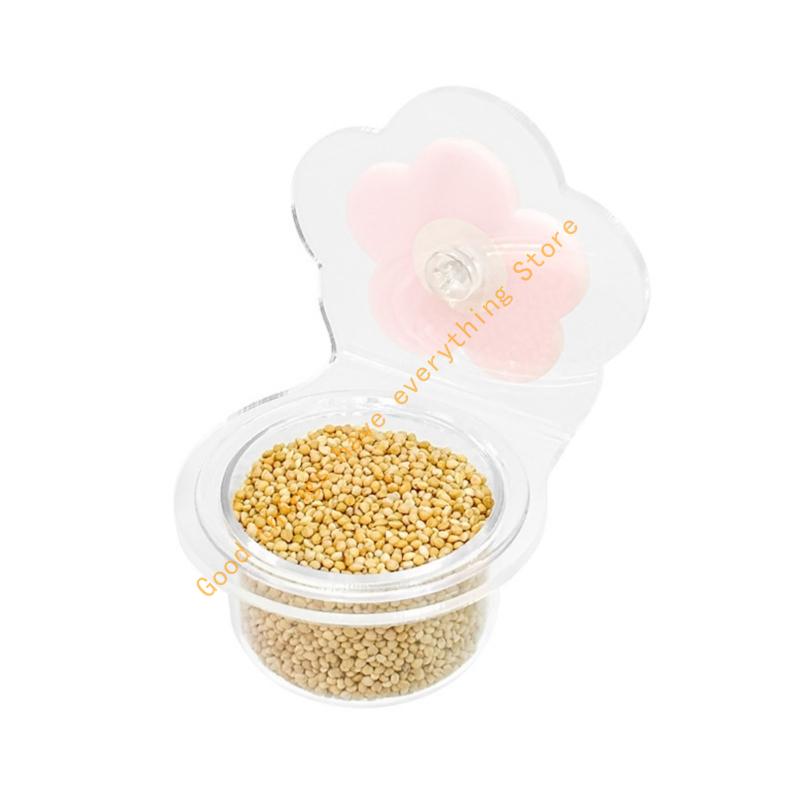 55KF Acrylic Double Feeding Cup Bird Feeder And Water Bowl With Perch Stand For Parrots Cockatiels Lovebirds Cage Accessories