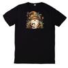 T-Shirt Funny Dwarf and Animal Motif Cotton
