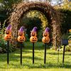 Halloween Party Lawn Decorations 4Pcs/Set Solar Ghost Stake Light 4-in-1 Pumpkin with LED Garden Landscape Lighting Lights Waterproof Decorative