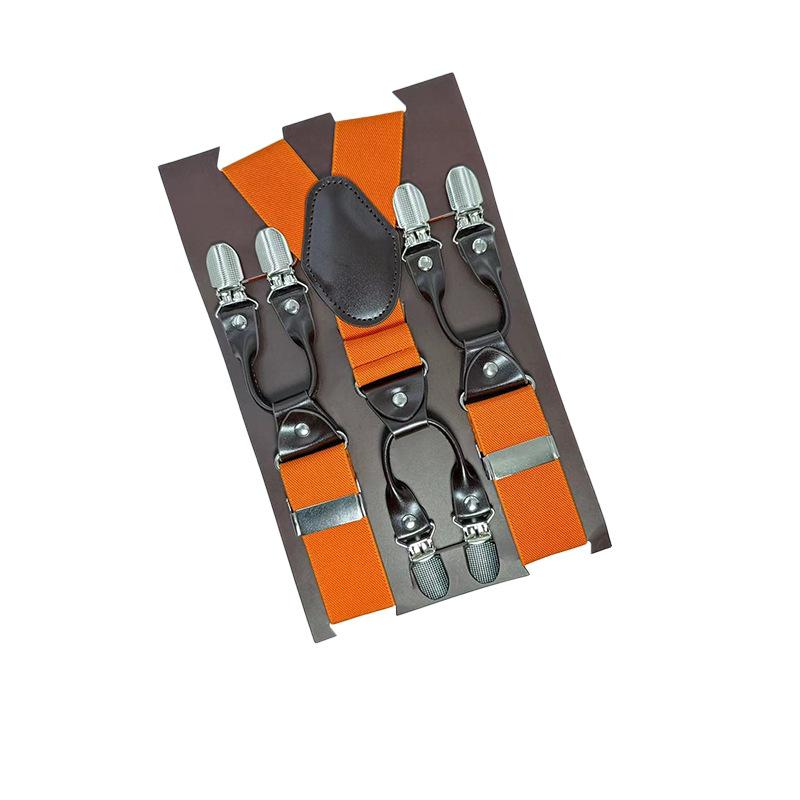 6 Clips Men'S Suspender Belt, Strap Thickened Elastic Belt, High-Quality Hardware Accessories