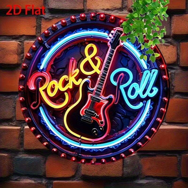 A Vintage Rock Neon Sign D Metal Aluminum Wall Decoration Suitable for Home Bar Caf Club Outdoor Garden with Retro