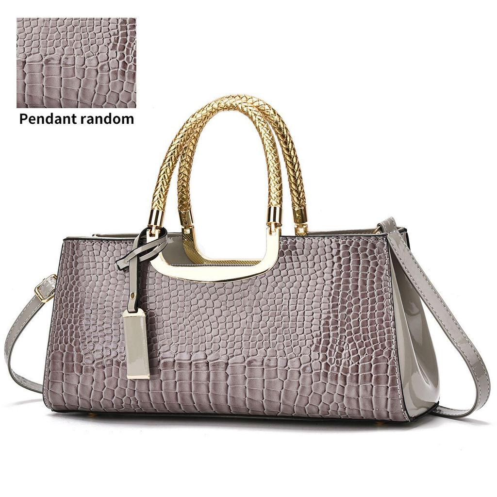 Red Patent Leather Crocodile Pattern Women's Wedding Crossbody Handbag
