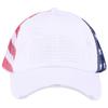 Distressed Wash Cotton Baseball Hat with Star Print Curved Brims Mesh Ponytail Sun Hat for Patriotic Women Teens Girl