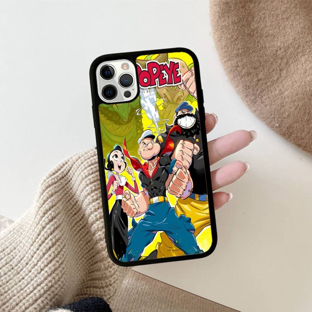 

Classic P-Popeye Comics Animation Phone Case For Iphone 11 12 13 14 15 Pro Max 17 16 Plus Hard PC+TPU Back Cover iPhone 16pro max