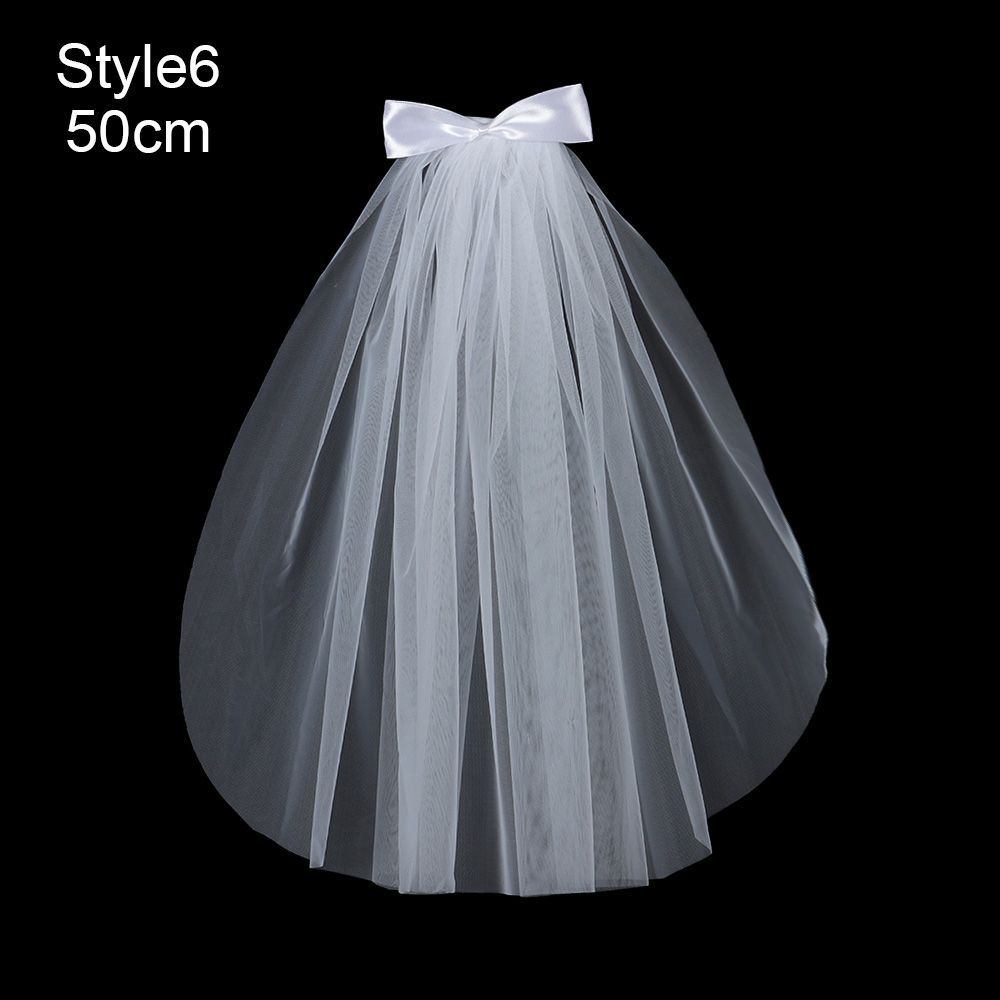White Ivory Two Layer Lace Edge Photo Veil With Comb Bridal Veil Wedding Veil Women's Tulle