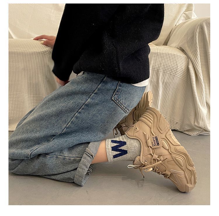 2025 Platform Sneakers for Women Spring Autumn New Chunky Platform Women Sports Shoes Thick Bottom PU Leather Sneakers