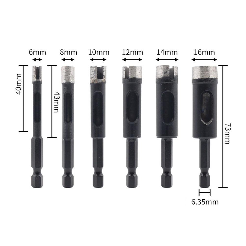 

Электроинструмент-1шт шестигранный хвостовик Спеченное отверстие Открывалка Паяная алмазная керамическая плитка сверло