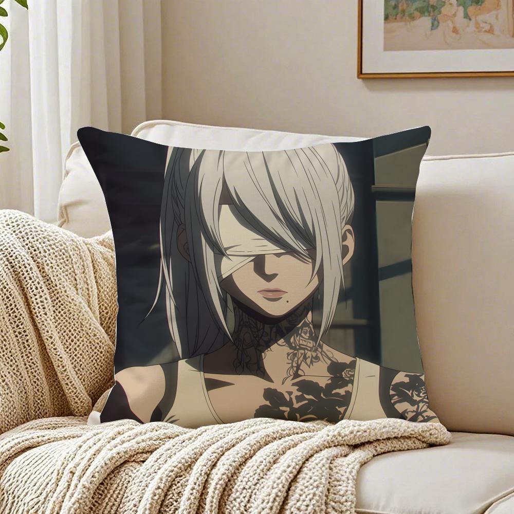 Game Philosophical NNieR AAutomata Cushion Cover Pillowcase Antidustmite Living Room Sofa Decor Cushion Room