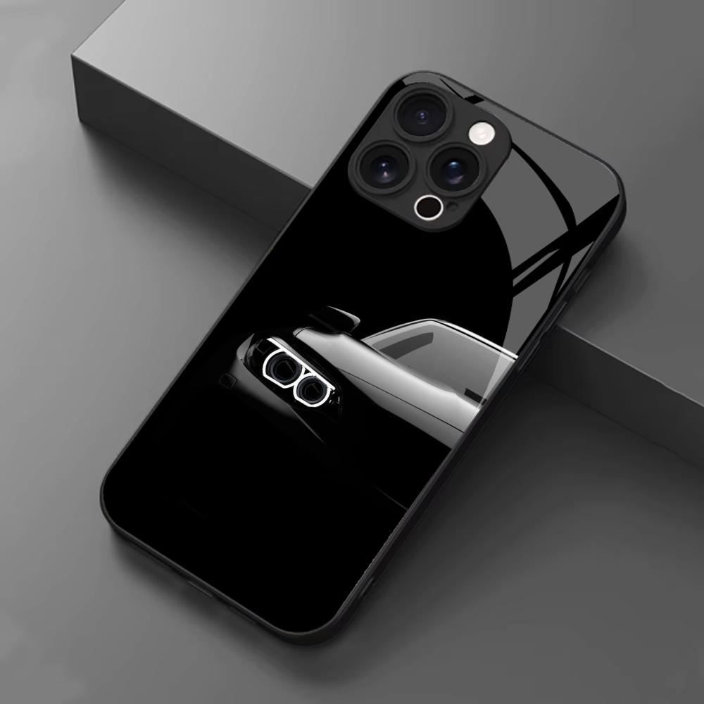 Cool Black Sports Car Front Glass phone case mobile phones for iphone 17 pro max cover for iPhone 17 16 15 14 13 12 pm Pro Plus