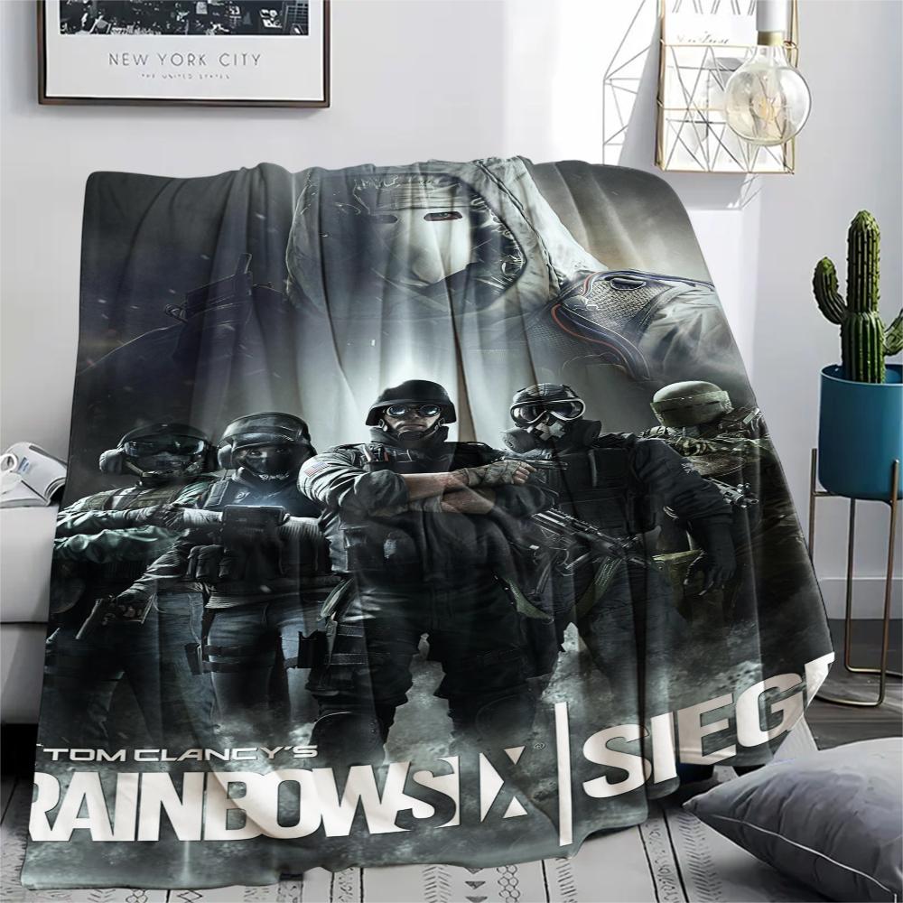 1PC Tom Clancy's Print Flannel Blanket, High quality Comfortable for All Seasons, Home Decor, Warmth and Comfort, Perfect for Christmas Gifts226