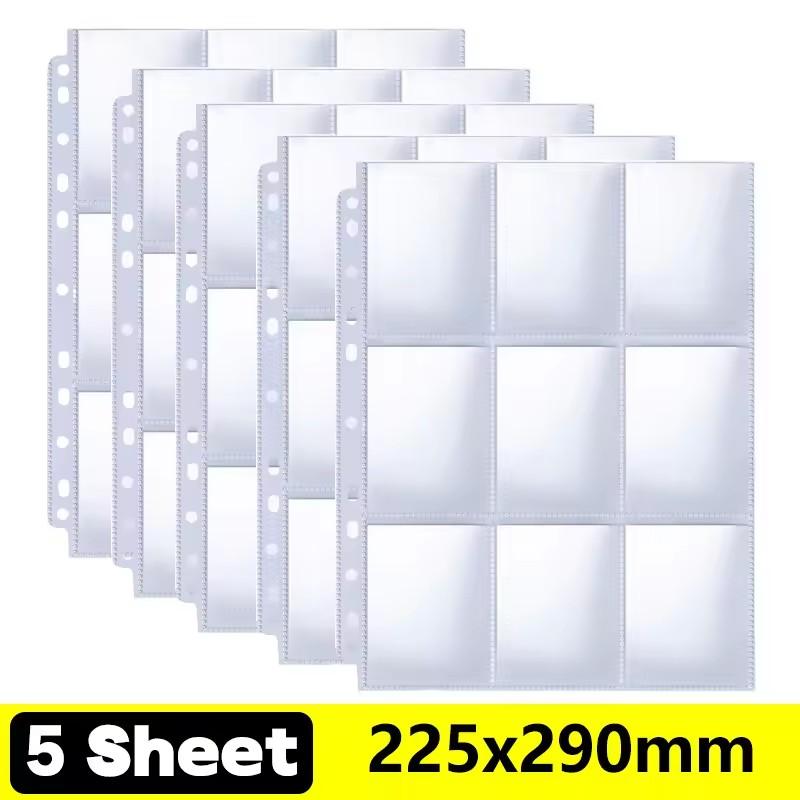 

Формат А4 9 карманов Протекторы для игровых карт Двусторонний альбом-биндер Страницы для коллекции карт Альбомы для фотографий айдолов