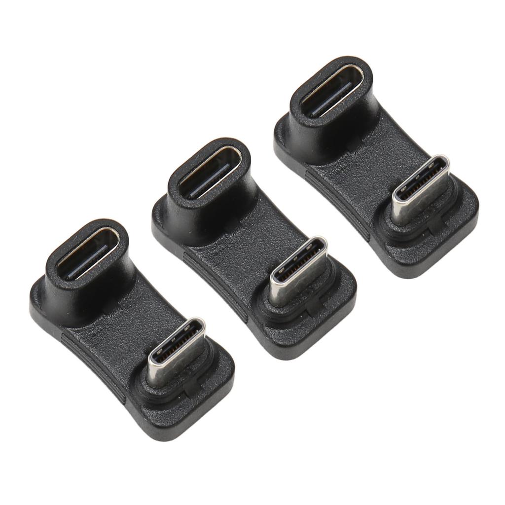 3 szt. Adapter USB C męski na żeński w kształcie U 100W 10Gbps Obsługiwane 4K Adapter USB C 180 stopni dla