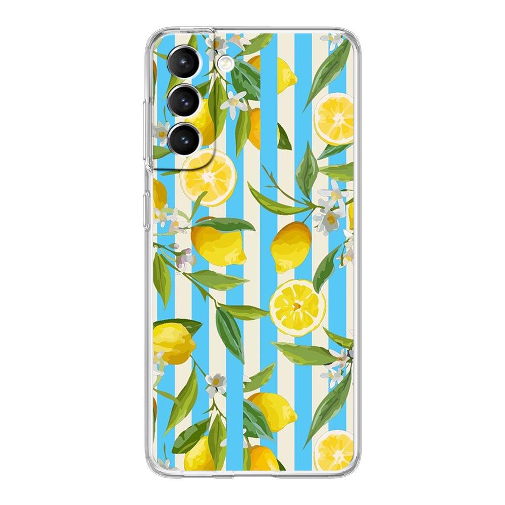 Mediterranean Lemon Clear Silicone Phone Case For Samsung Galaxy S23 S22 5G S20 Ultra S21 FE 5G S10E S9 S8 S10 Plus Soft Cover