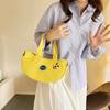 New Cute Cartoon Embroidered Canvas Bag Convenient Handbag for Office Workers Bao Ma Go Out Handbag Sundries Bag