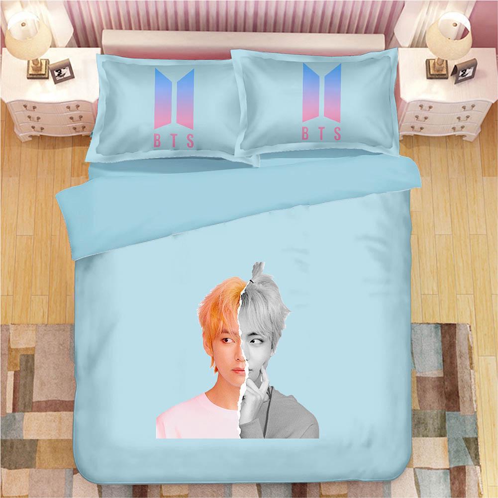 BTS Sheets Bedding Set Jimin Suga Jungkook V Cotton 3Pcs for Quilt