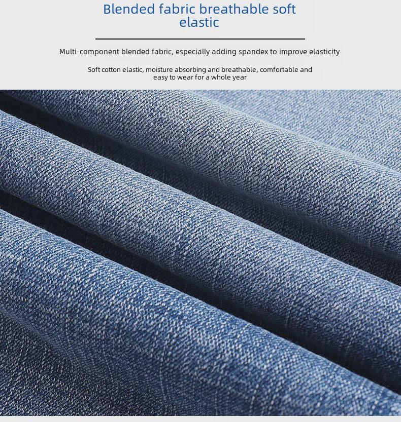 Męskie jeansy retro ze streczem o prostym kroju z merceryzowanej bawełny