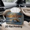 1pc, 2D Flat Printing, Tissue Box Seashell Sunset Beach Pattern Printed Tissue Box, Suitable for Bathrooms, Living Rooms, Bedrooms, Dressing Tables, C