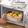 Korean Square 304 Stainless Steel Lunch Box with Airtight Glass Lid - Microwave Safe