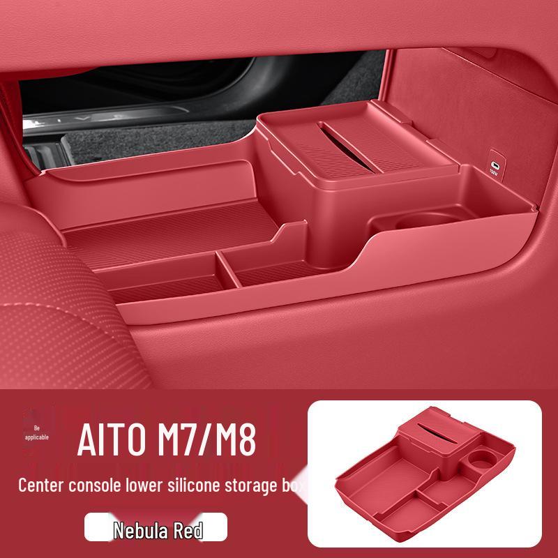 New AITO M7/M8 Center Console Silicone Storage Box Organizer