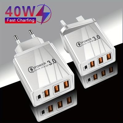 USB Charger QC 3.0 Type C PD Fast Charge For iPhone 12 13 Max Samsung S21  Xiaomi Mobile Phone EU/US Plug Wall Charger