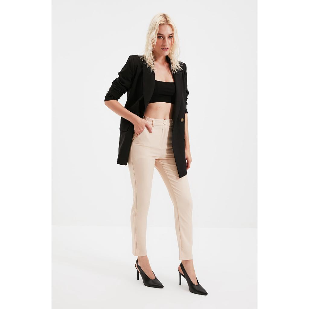 Black Basic Woven Trousers Twoss19st0038