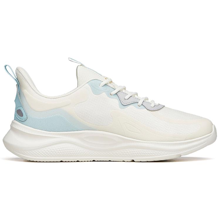 Anta Lingyun Leather Patchwork Cushioning Slip Resistant Abrasion Resistant Low top Running Shoes Men's White Blue 112145541R-1