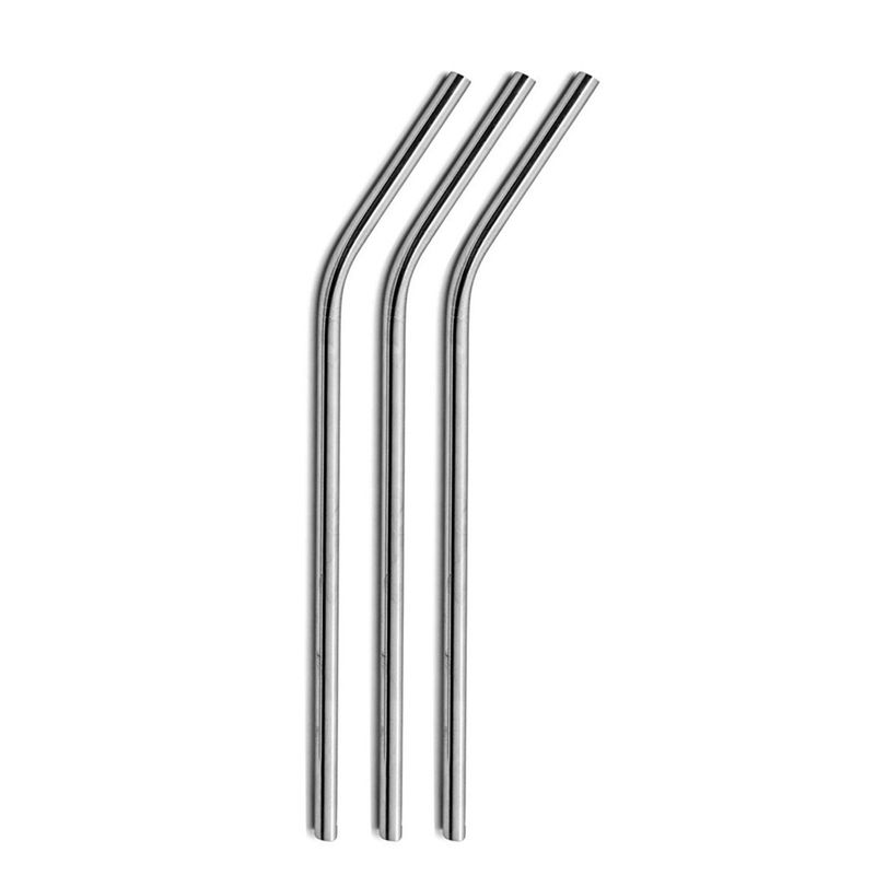 ABBY-9 Pcs Reusable Stainless Steel Metal Drinking Straw Reusable Straws + 1 Cleaner Brush Kit