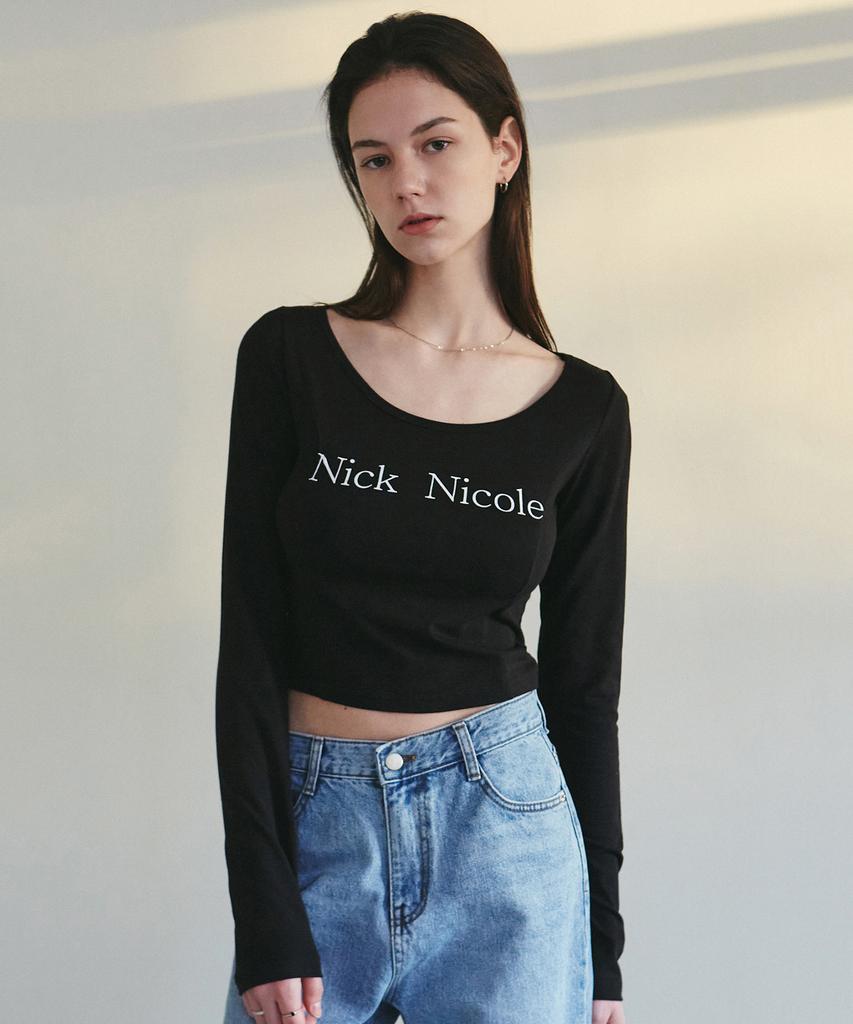Nigaennikol Nicole Cutting Line Crop Tee_Black