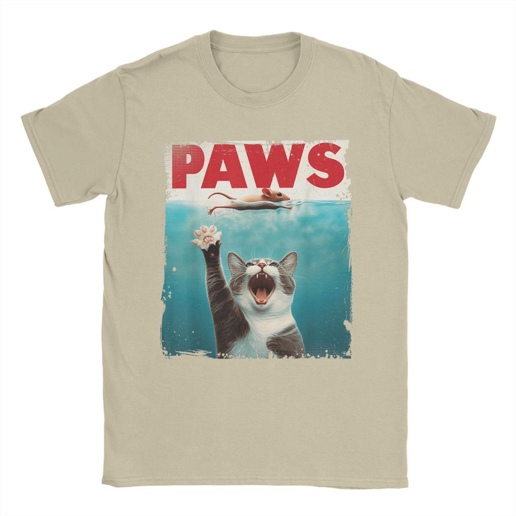 Couple T-Shirt PAWS Parody Cat Mouse Humorous Cat Chasing Mouse Kitten T-Shirts Harajuku Summer Tee Shirt Cotton Tops Gift Idea