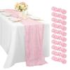 Bali Bohemian Crinkled Gauze Table Runner – Semi-transparent Twist, Festival Wedding Style.