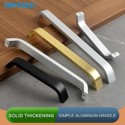 Black Cabinet Door Handle Golden Wardrobe Pulls Kitchen Cabinet Drawer Handles Silver Closet Pulls Long Aluminum Alloy Handles