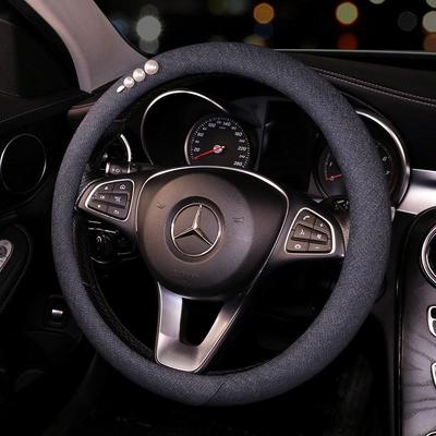Car Steering Wheel Cover for All Seasons, Women's High-End Style, New High-End Wear-Resistant, Sweat-Absorbent, Anti-Slip D-Type Handlebar Cover