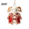 Xmas Tree Hanging Pendants 2027 New Year Sheep Ornament, 2D Acrylic Christmas Pendant Reusable Seasonal Decorations with String, Chinese Zodiac
