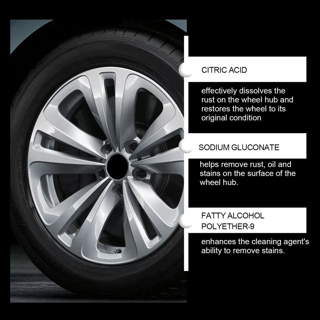 Car Wheel Rust Remover,Paint Rust Cleaner,Effective Stain Removal, Daily Maintenance, Brightening, And Gloss Maintenance Cleaner