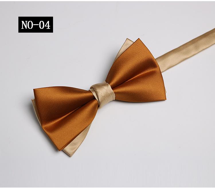 Solid Color Bow Tie Men, Two-Color Color Matching Polyester Black Burgundy Suit Banquet Best Man Bow